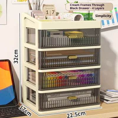 Desk Organisers Desktop Storage Cabinet Stackable Transparent Drawer Storage Office Items