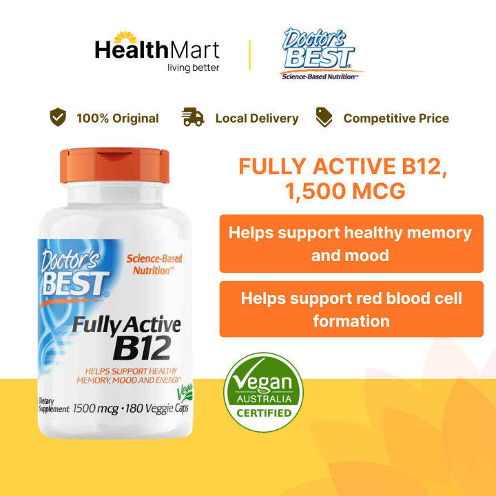 [SG] Doctor's Best, Fully Active B12 1500 Mcg, Supports Energy, Mood ...