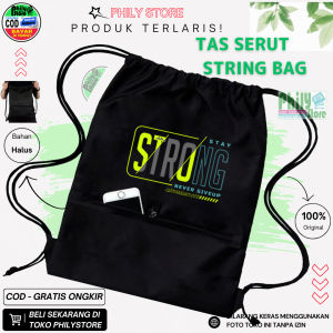 Tas Serut Drawingstring Pria Wanita Tas Fungsional Serbaguna Motif Terbaru Qoutes tas serut/string bag HITAM Tote Bag