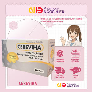 Viên uống Cereviha - Hỗ trợ tăng cường trí não bảo vệ thị lực giảm mỡ máu hiệu quả (hộp 30 viên)