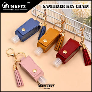 Premium Quality Leather Key Chain Hand Sanitizer Keychain With Empty Bottle Travel Size Gift to Woman Sanitizer Holder