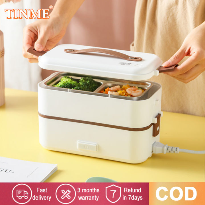 TINME 2in1 Portable Electric Lunch Box Heater Stainless Steel Electric  Lunchbox Heater for Household Car Office School Food Warmer Container Heater  Lunch Box Set Single Layer/Double Layer Lunch Box Heater