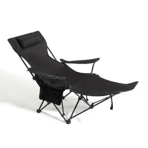 【 Super Tribe 】ผู้เอนกายกลางแจ้ง เก้าอี้พับสำหรับตั้งแคมป์ เก้าอี้ตั้งแคมป์แบบพกพา การปรับเกียร์สี่ เก้าอี้พักผ่อนตกปลาชายหาดสำนักงาน