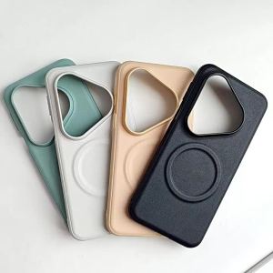 Applicable to Huawei Pura 80 Plain Leather Magnetic Phone Case p80pro All-Inclusive Cover pura80ultra Same Color