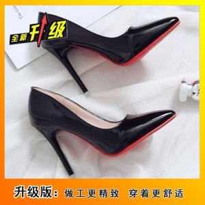 Free Shipping Pointed-Toe Stiletto-Heeled Nude-Colored Flats For Women New Spring/Autumn Collection Fashionable Patent Leather Ultra-High-Heeled Sandals For Women