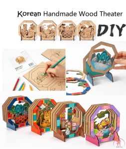 Korean Handmade Wood Theater DIY Arts - Kids DIY - Kids Coloring