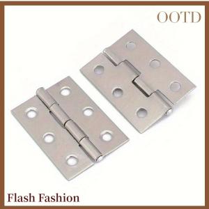 [Falsh F] 10pcs Stainless Steel Door Hinges Cabinet Doors Windows Wooden Box Flat Hinge Home Furniture Hardware Accessories