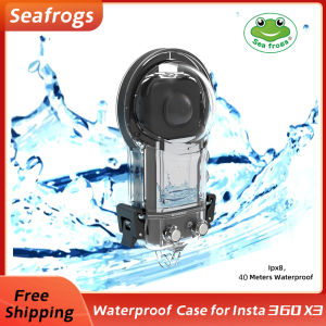 Seafrogs Panoramic Waterproof Case for Insta 360 one X3 Action Camera Underwater Diving Protective Housing 40M with Bracket Accessories ，Full Lens Port