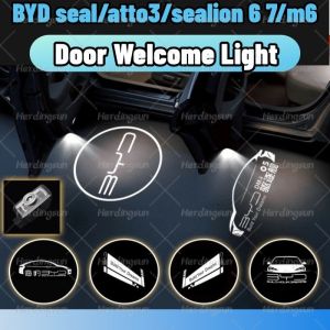 Byd seal/atto3/sealion 6/sealion 7/m6 Car Door Emblem Light HD Welcome Light Atmosphere Lamp Projector 2Pcs accessories