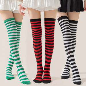 13 Colour Women Over Knee Long Stripe Printed Thigh High Stockings Sweet Cute Girl Cosplay Socks Lolita Style Harajuku Y2k