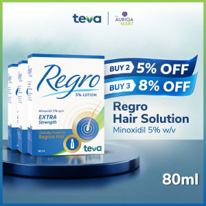 [Single Pack / Bundle of 3] Teva Regro Hair Solution Minoxidil 5% 80ml (Clinical Proven to Regrow Hair)