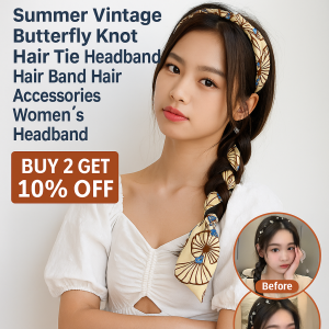 Vintage Bow Ribbon Headband Retro Chain Headband Hair Band Ribbon Headdress Ribbon Braided Bow Knot Hair Hoop Hair Accessories