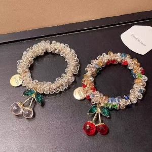 Headdress Cherry Leather Band Decoration Headdress Headband Dual-purpose Colorful Bracelet