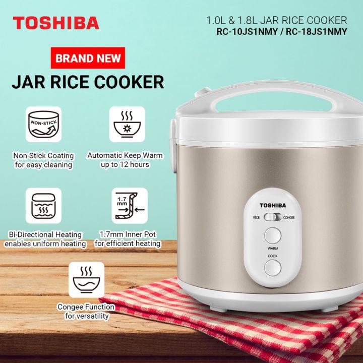 TOSHIBA 1.8L JAR RICE COOKER WITH CONGEE FUNCTION MODEL RC18JS1NMY Lazada