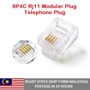 6P4C Rj11 Modular Plug Gold Plated Telephone Plug High Quality Telephone Connector 6P4C