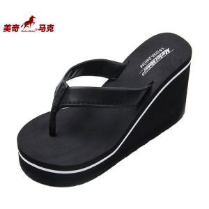 [Free Shipping] New Eva flip-flops fashionable womens summer non-slip high-heeled sandals for travel and beach casual wear