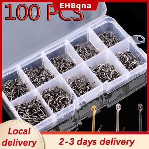 [COD]  HOT SALE Ship within 24 hours 100Pcs Fishing Hooks Set Carbon Steel Single Circle Fishing Hook Fly Fishing Jip Barbed Carp Hooks Sea Tackle Accessories