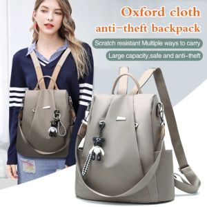 Women Anti Theft Backpack Oxford Fabric Travel Backpack Anti Theft Design Secure Zipper Multiple Compartments Durable Water Resistant Ladies Backpack