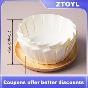 【ZTOYL】 Basque Cheesecake Oil Paper Tray Foldable Cake Mold Disposable Release Mousse Cake Paper Baking Oil Proof Edge Paper