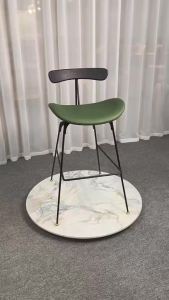 UrbanSpace SG- LeatherBar Chair Home Back Chair Metal High Chair Modern Simple High Stool Industrial Bar Chair
