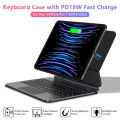 GOOJODOQ 5th Gen 2024 iPad Magic Keyboard with Case No need to Charge For iPad Air 4 5/Pro 11 Pro 12.9 10th Gen Wireless Charging Floating Bluetooth Keyboard with Touchpad. 