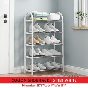 ⚡️LIKE BUG⚡️COGON 4 | 5 Tiers Rack Shoe | Shoes Storage Organizer Racks Shoe Shelf Indoor Outdoor | Rak Kasut