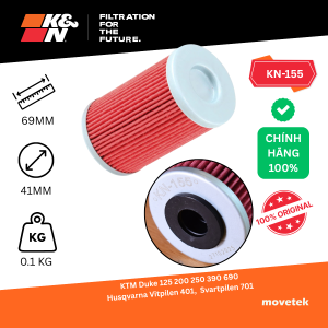 (K&N KN-155) Lọc nhớt KN155 cho KTM Duke 125 200 250 390 690 / Husqvarna Vitpilen