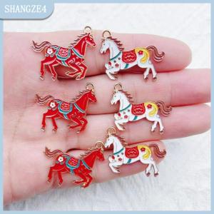 【SHANGZE4】 10pcs hợp kim dầu-nhỏ giọt hoàng đạo ngựa Charm Mặt dây chuyền DIY Keychain bông tai dây chuyền vòng tay đồ trang sức làm thủ công phụ kiện