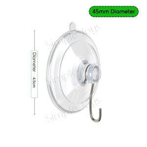 Suction Cup Hooks Clear PVC Suction Cups with Metal Hooks For Kitchen Or Bathroom