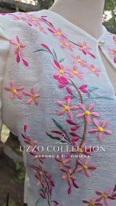 HABLON Marian Pink Embroidery Bolero Filipiniana Modern Top Pinya Jusilin Floral Graduation Oathtaking Wedding Formal Events