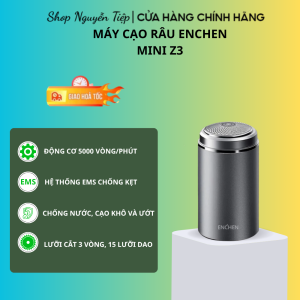 Máy cạo râu mini Enchen Z3 lưỡi dao 3 vòng tự mài chống kẹt râu pin sạc - Bảo hành 12 tháng