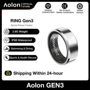 Aolon Gen3 Smart Ring for Men Waterproof IP68 Fitness Ring Heart Rate Blood Oxygen Sleep Tracker Health Monitoring for IOS Android Lightweight Smart Ring for Women