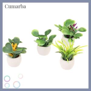 [Cumarba] 1:12 dollhouse Miniature Green Plant ในหม้อเฟอร์นิเจอร์ตกแต่งบ้านอุปกรณ์เสริม