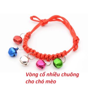 Vòng cổ chó mèo nhiều chuông kêu leng keng - phụ kiện chó mèo - dây cổ chó mèo thời trang