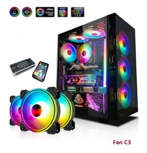 Combo Fan Case C4 / Hub Coolmoon led RGB (HUB THƯỜNG / ĐỒNG BỘ) bảo hành 3 tháng