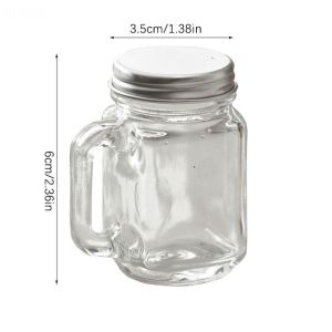 Mini Mason Jar For Jam Honey Portable Leakproof Coffee Milk Juice Bottle With Lid Home Party Bar Vodka Spirits Shot Glass