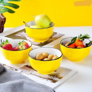 Set 06 Chén cơm sứ pastel tráng men vàng siêu đẹp