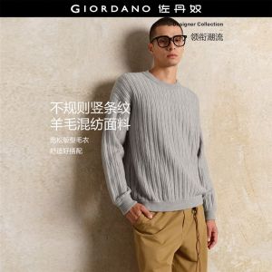 Giordano Men Irregular rib texture sweater Free Shipping 18055821