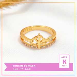 Cincin xuping cincin dewasa bunga besar permata zirqon perhiasan wanita lapis emas gold A170