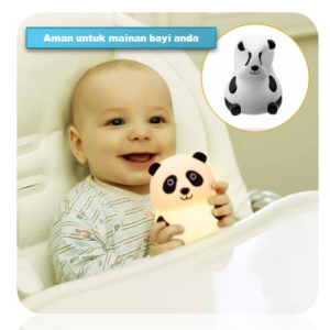 Lampu Tidur Led Hiasan Kamar Aesthetic Night Lamp Karakter Panda Bahan Silikon RGB