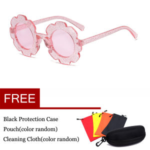 New personalized fashion childrens sunglasses Jelly color decorative baby glasses childrens flower anti-UV400 sunglasses JT9049
