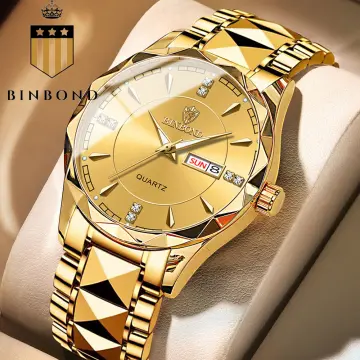 Golden colour watch best sale