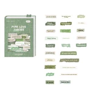 50Pcs Colorful Sticker Decorative Paper Sticker Artistic Paper Sticker English Letter Sticker For Crafting And