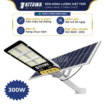 [VOUCHER 10%] Đèn đường năng lượng mặt trời Kitawa hình bàn chải nhôm đúc nguyên khối chip led SMD 150W 200W 300W 400W - Sản Phẩm Chính Hãng