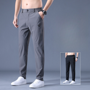Upgraded high-elastic ice silk pants summer mens quick-drying loose sports pants