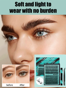 Segmented False Eyelashes Box Set Green Thick Eye Lashes Self DIY Eyelash Extension Kit