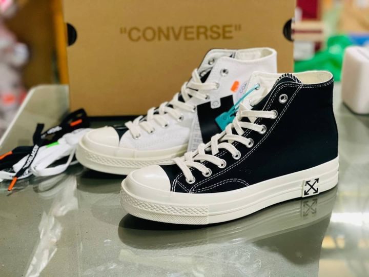 รองเท้าผ้าใบหุ้มข้อ converse Virgil Abloh OFF White x Converse