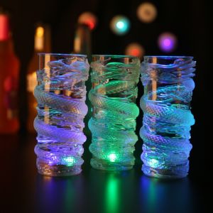 ＜1026＞ New Dragon Cup Creative led Luminous Cup   Water Activated Light Cup Induction Flash Colorful Cup   Chameleon Column Cup