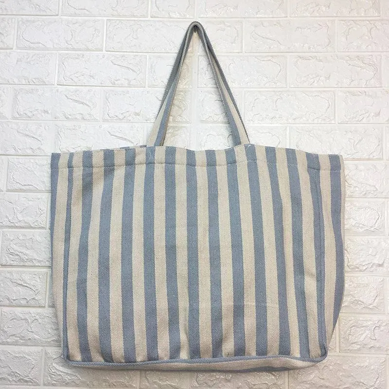 Canvas striped tote hotsell