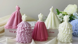 Váy đuôi cá khuôn Khuôn Silicone cho thủ công xà phòng strapless Đầm tiệc tối hình thạch cao trang trí khuôn